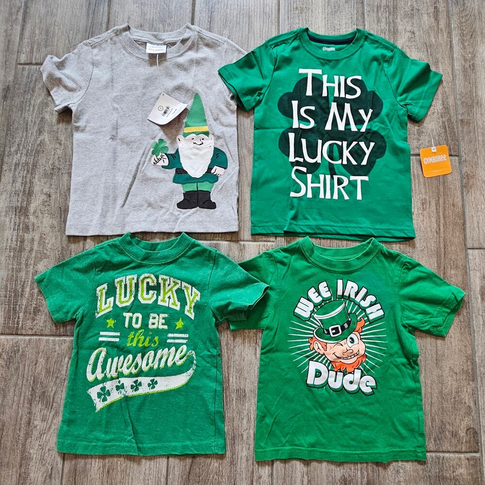 Hanna Andersson T Shirt Boys Sizze 3 Lot of 4 St Patricks Day Lucky Irish NEW